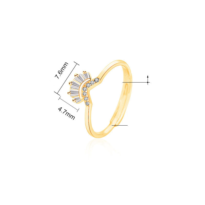 V Shape Crown Ring