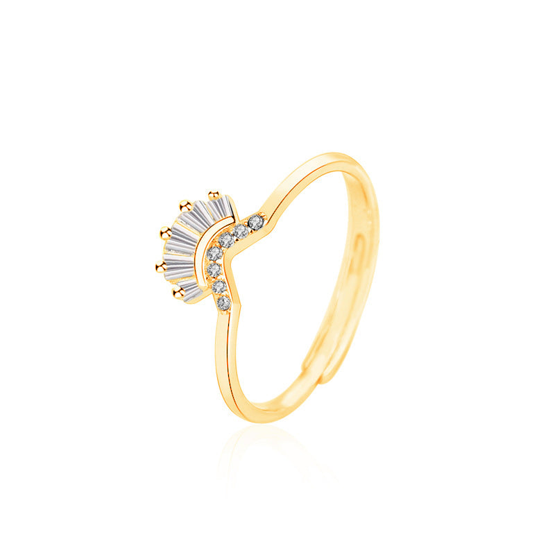 V Shape Crown Ring