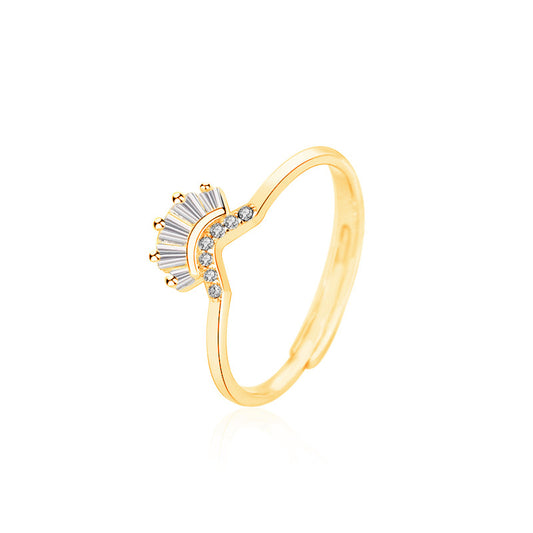 V Shape Crown Ring